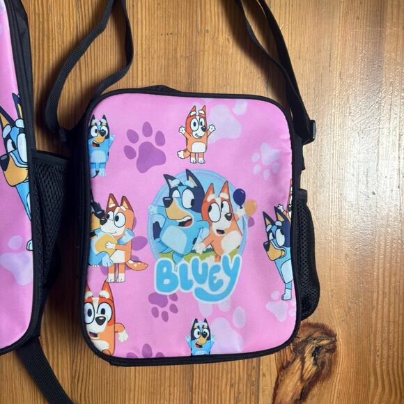 Bluey Bingo pink graphic black bookbag lunch set - Picture 3 of 6